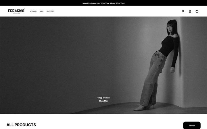 Screenshot of the Freakins website built by CELLTOB